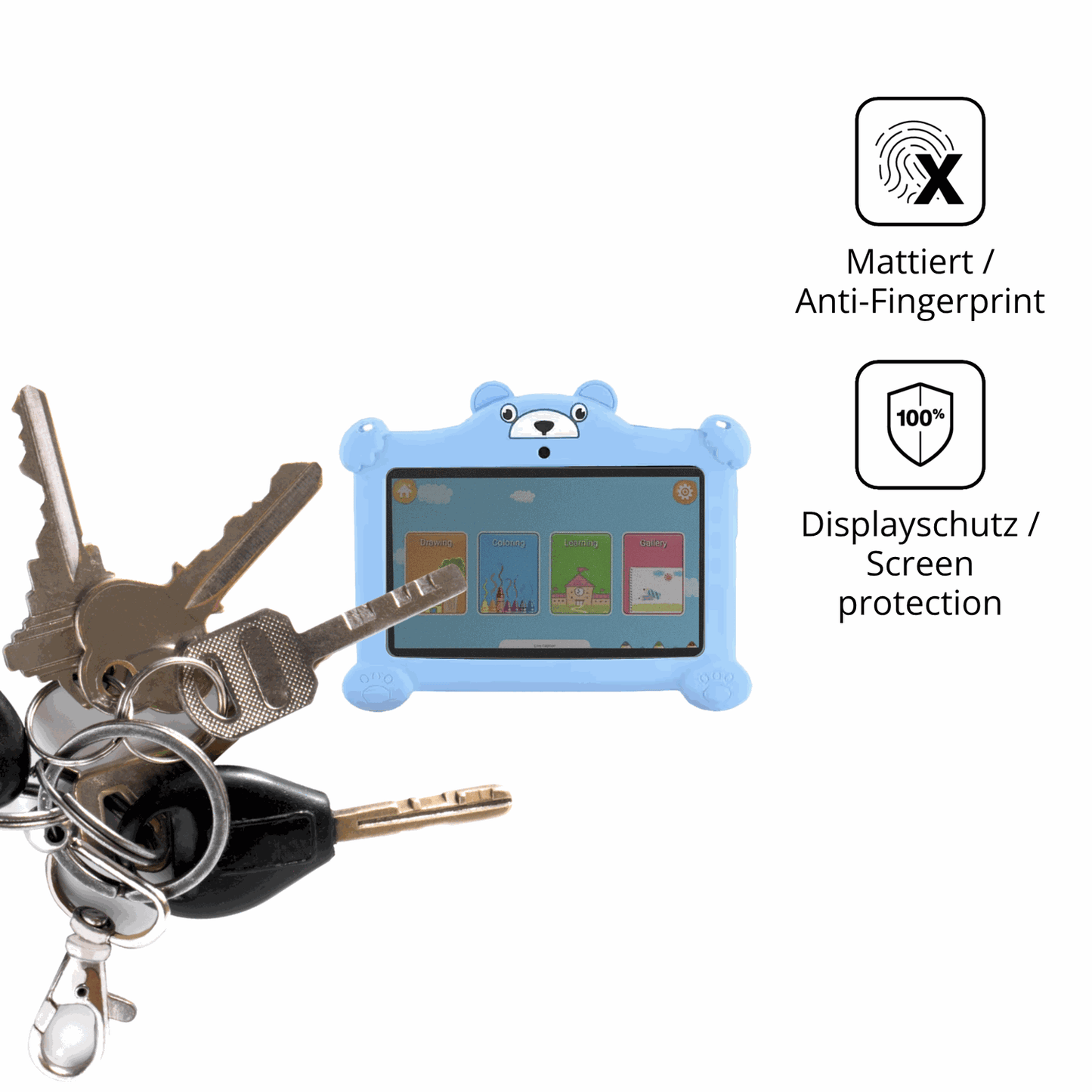 dipos Displayschutz für LETGOSPT C88 7 Zoll, mattierte Oberfläche, Blickschutzfilter und perfekter Passform