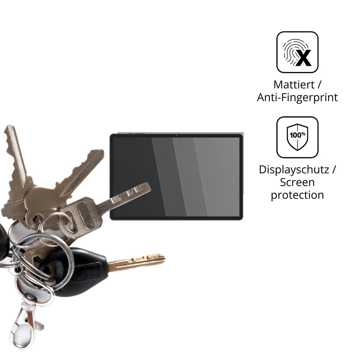 dipos Displayschutz für LEVIRTU Z1207, mattierte Oberfläche, Blickschutzfilter und perfekter Passform