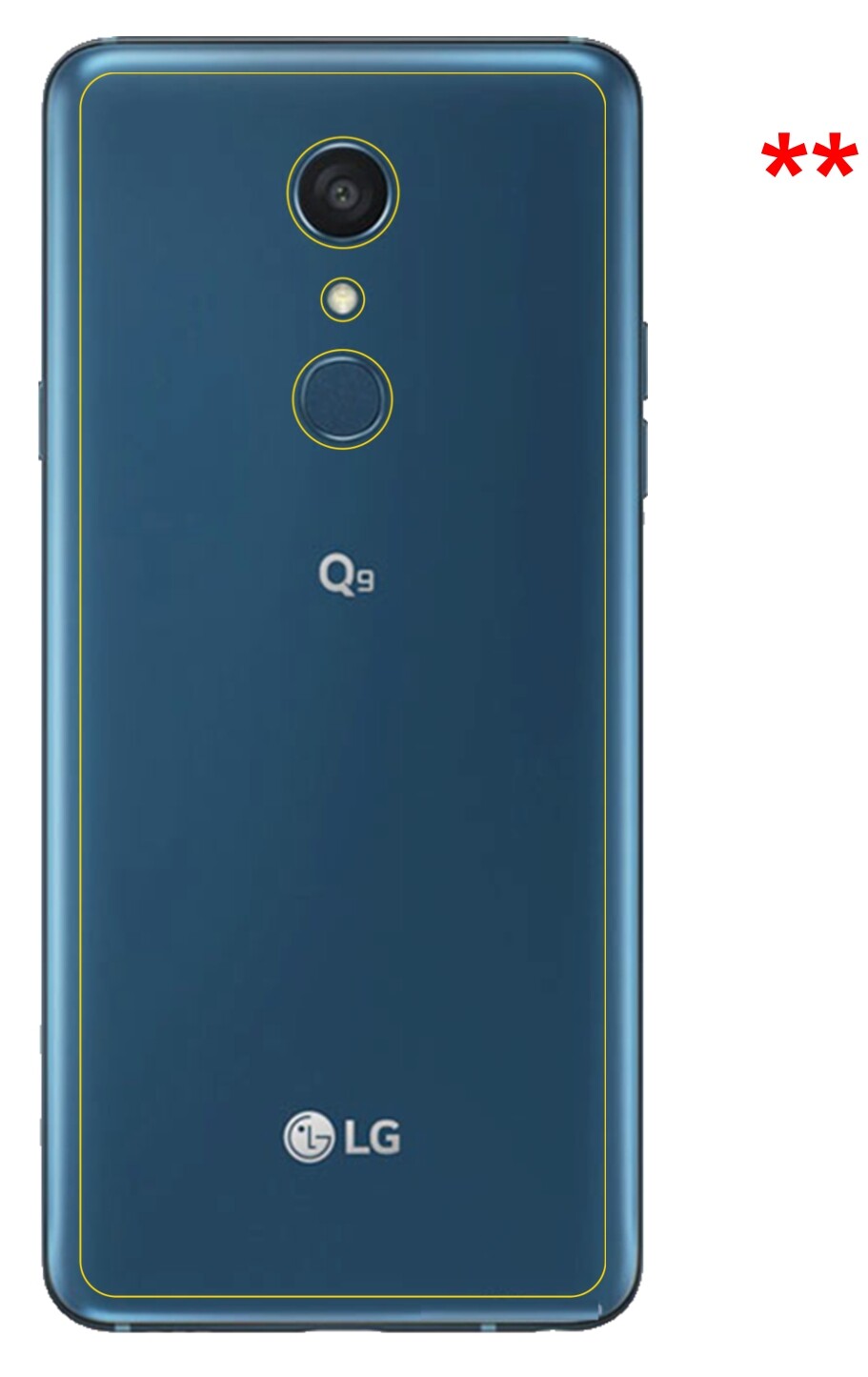 Dünne und klare Folie passend zugeschnitten für LG Q9 One Rückseite