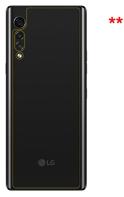 dipos Displayschutz für LG Velvet 4G Rückseite, transparente Oberfläche, perfekte Passform auch für die Rundungen