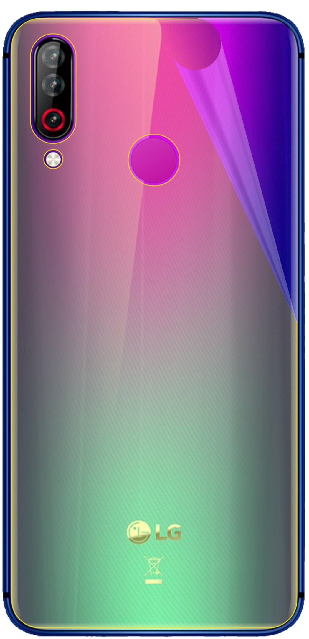 dipos Displayschutz für LG W30 Rückseite, transparente Oberfläche, geringe Dicke und perfekte Passform