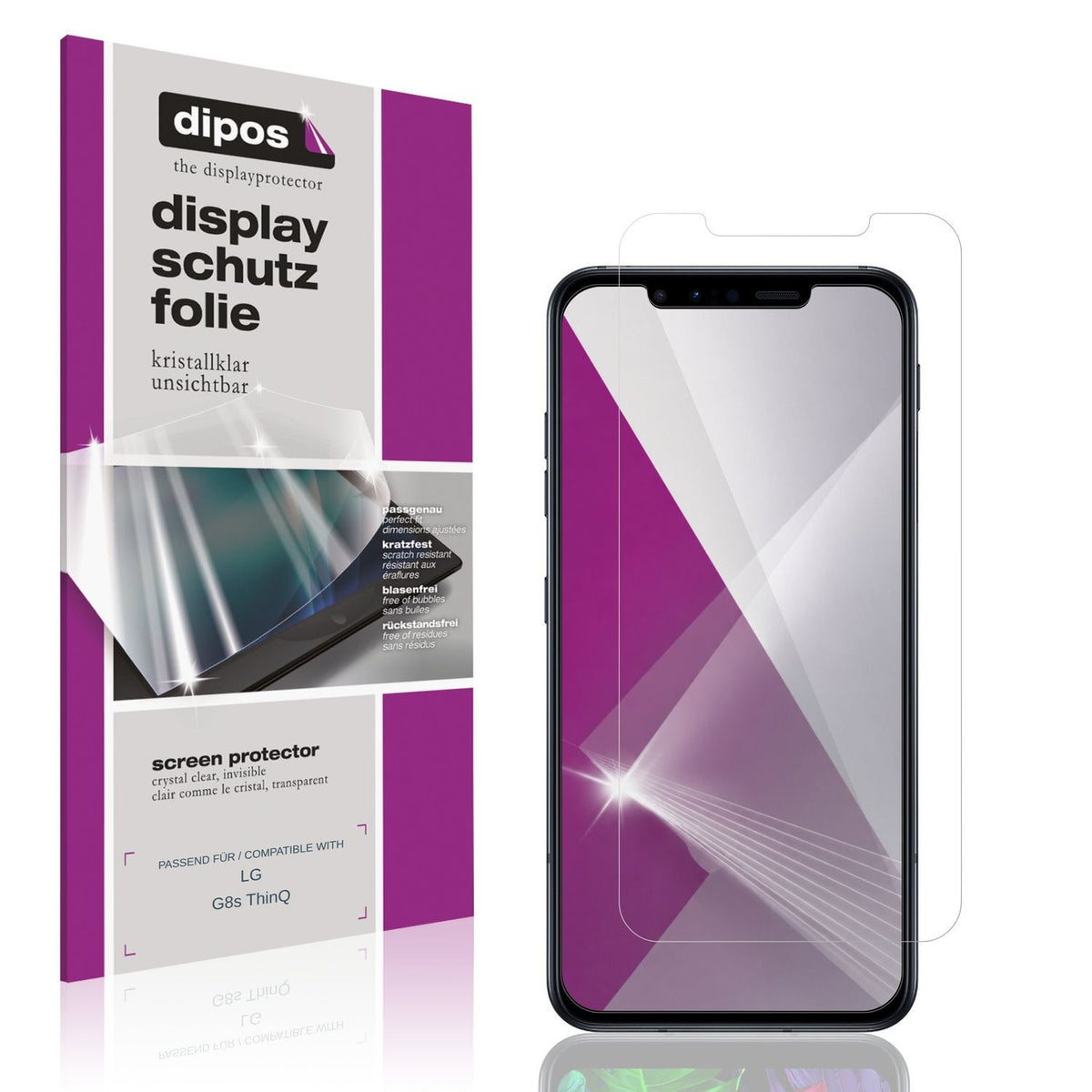 2x Schutzfolie klar für LG G8s ThinQ Display-Schutzfolie
