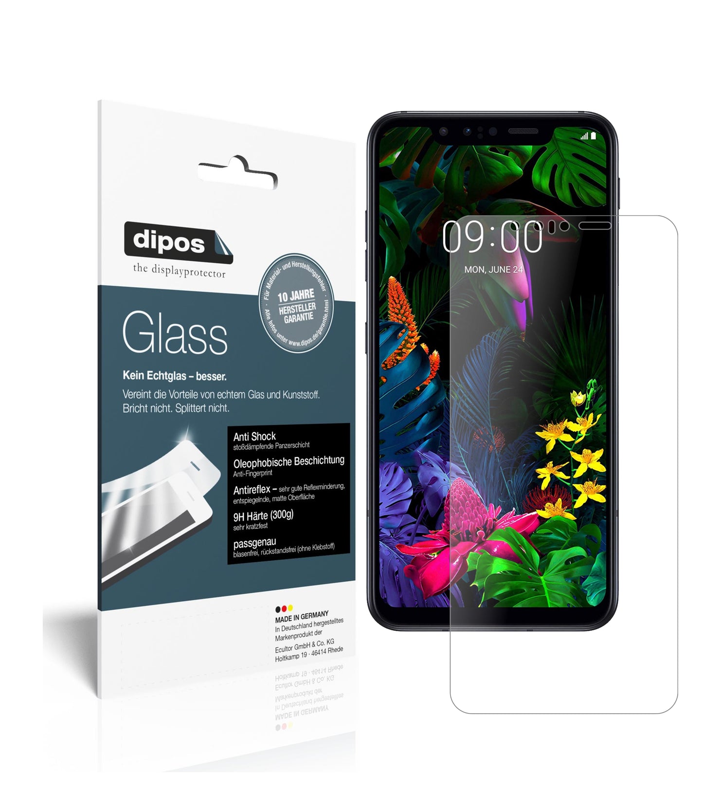Mattes Panzerglas: Schutz vor Brüchen, Fingerabdrücken und Bildschirmblendung für LG-G8s ThinQ