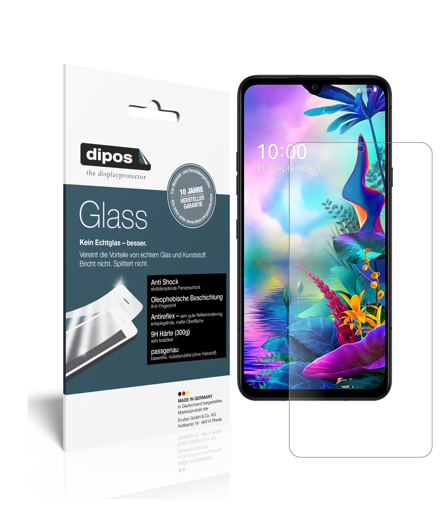 Matte Displayschutzfolie von dipos passend für LG V50s ThinQ, 9H kratzfest und blasenfrei montiert