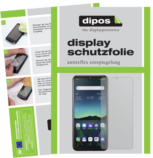LGK50 mit aufgebrachter dipos Displayschutzfolie, die lästige Fingerabdrücke minimiert