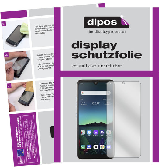 Klare Displayschutzfolie von dipos passend für LG K50, präziser Zuschnitt und blasenfrei montiert