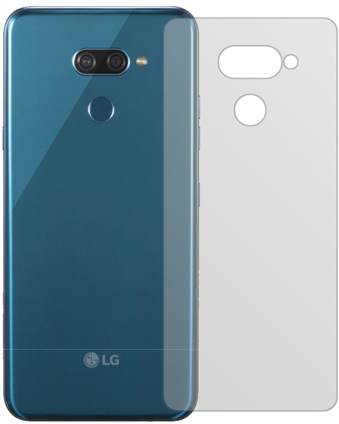 Matte Displayschutzfolie von dipos passend für LG K50 Rückseite, präziser Zuschnitt und blasenfrei montiert