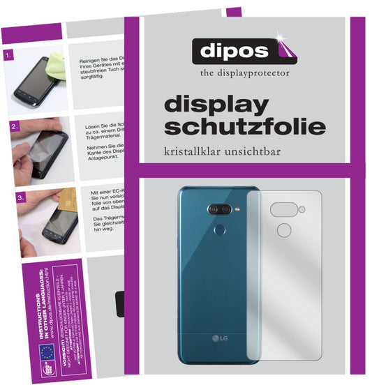 Klare Displayschutzfolie von dipos passend für LG K50 Rückseite, präziser Zuschnitt und blasenfrei montiert
