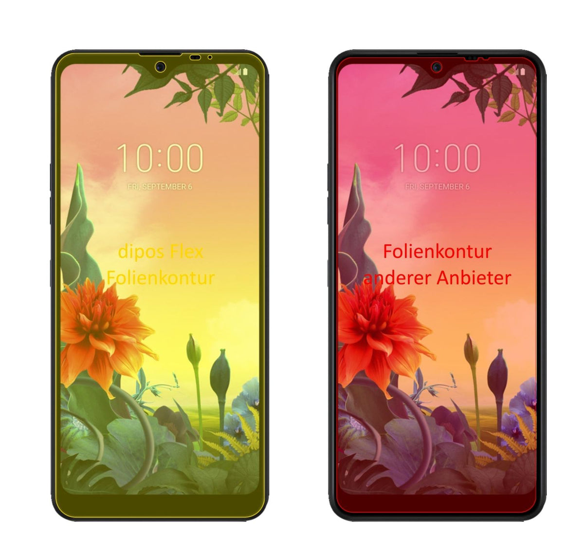 3x 3D Full Cover Schutzfolie für LG K50S