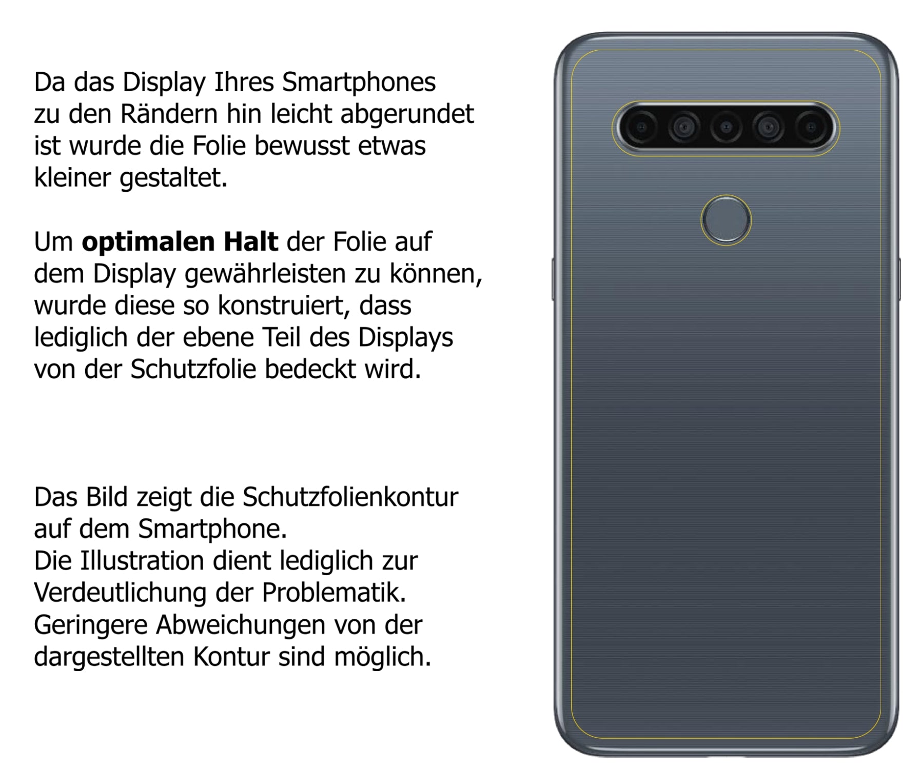Schutzfolie mit optimaler Passform, zur Verwendung mit Hüllen geeignet