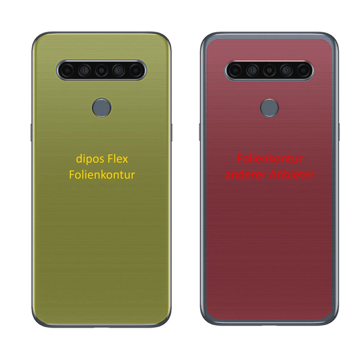 2x 3D Full Cover Schutzfolie für LG K61 Rückseite