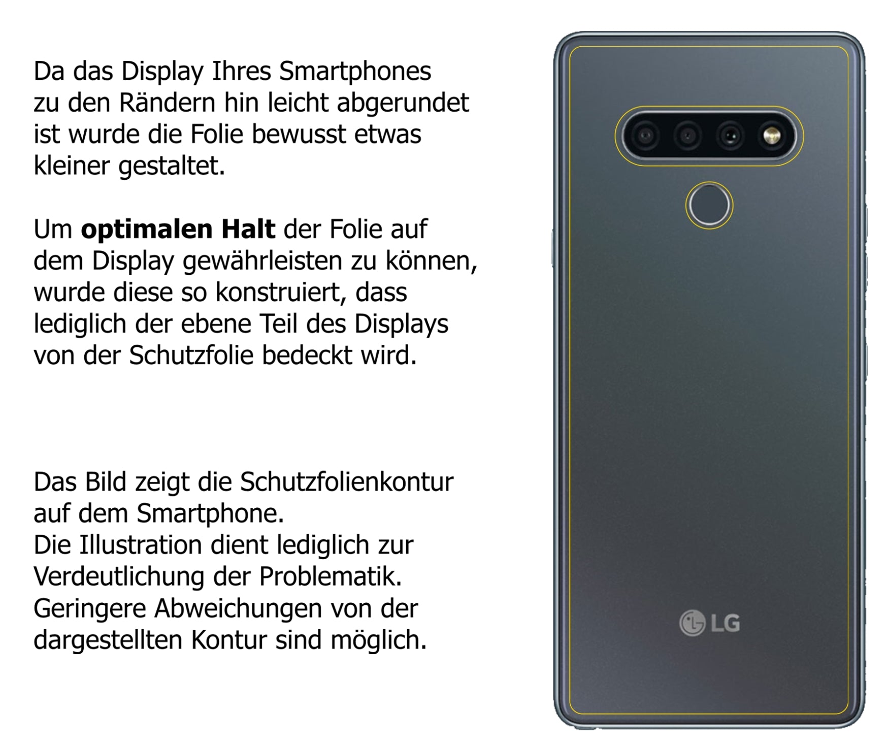 dipos Displayschutz für LG K71 Rückseite, mattierte Oberfläche, robuste Festigkeit und perfekte Passform