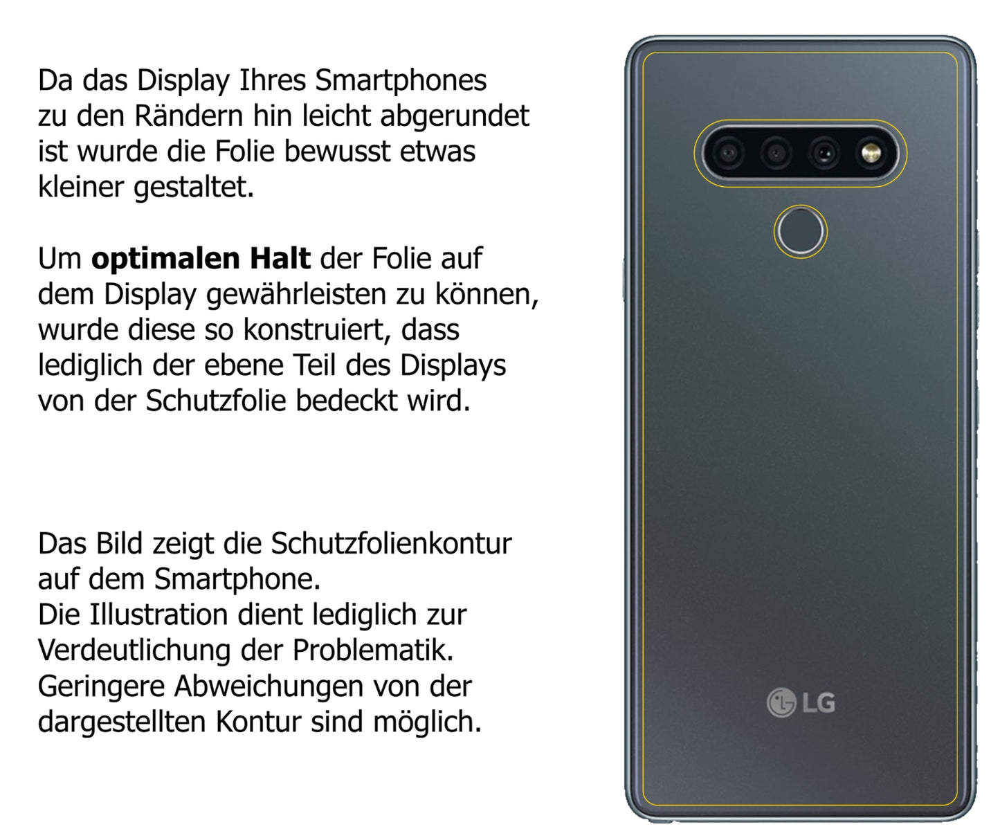 1x 9H Schutzfolie für LG K71 Rückseite Panzerfolie