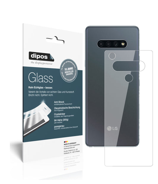 Klare Displayschutzfolie von dipos passend für LG K71 Rückseite, 9H kratzfest und blasenfrei montiert