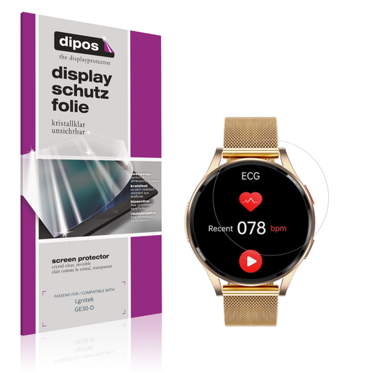 Klare Displayschutzfolie von dipos passend für Lgnitek GE30-D, präziser Zuschnitt und blasenfrei montiert
