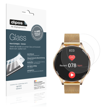 Matte Displayschutzfolie von dipos passend für Lgnitek GE30-D, 9H kratzfest und blasenfrei montiert