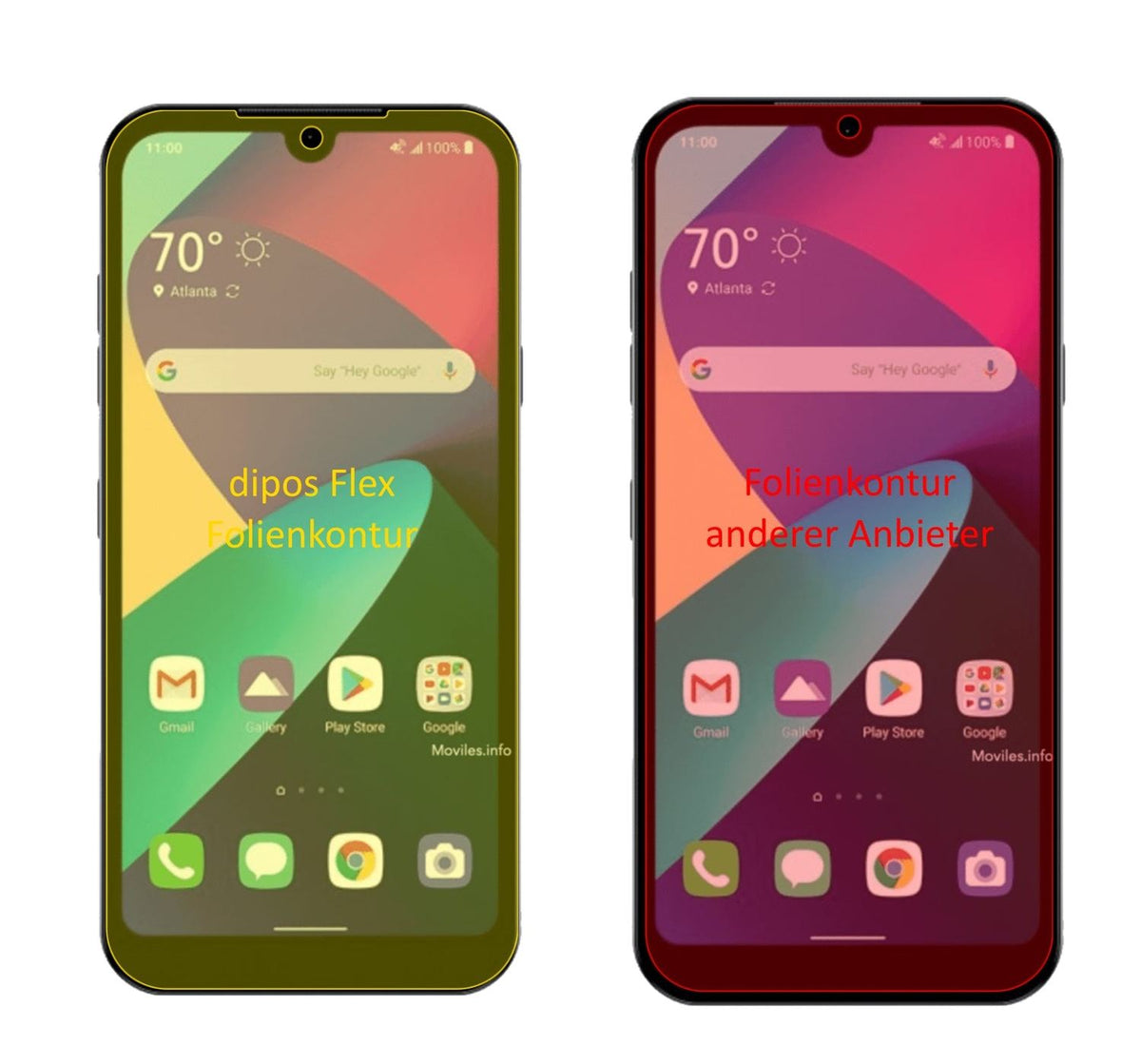 3x 3D Full Cover Schutzfolie für LG Phoenix 5