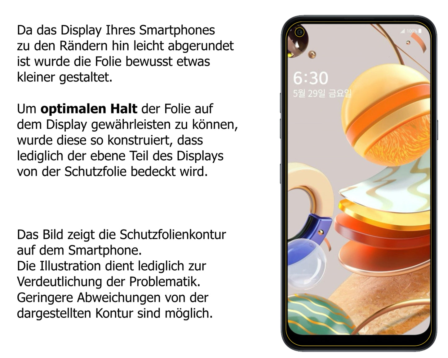 dipos Displayschutz für LG Q61, mattierte Oberfläche, robuste Festigkeit und perfekte Passform