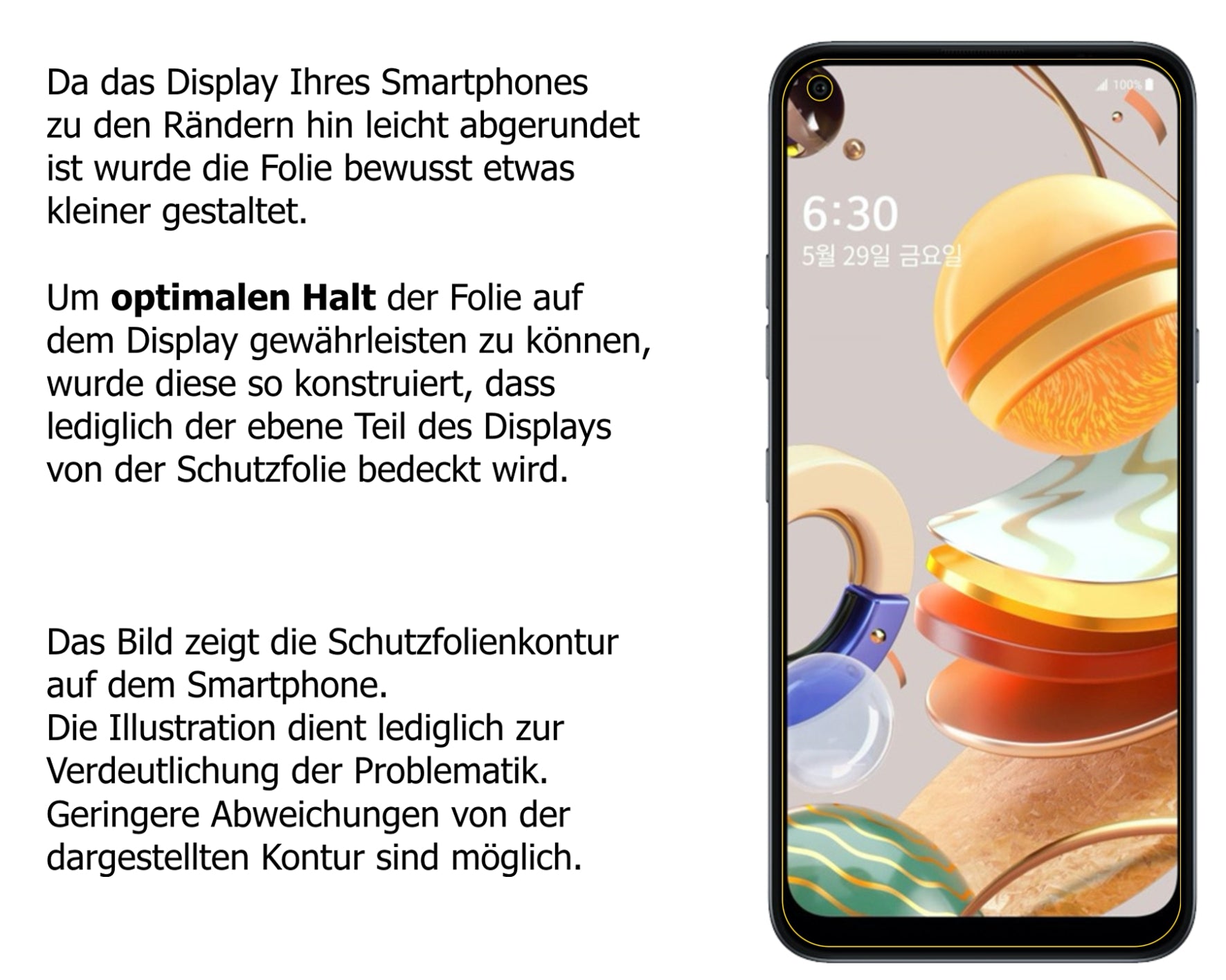 dipos Displayschutz für LG Q61, mattierte Oberfläche, robuste Festigkeit und perfekte Passform