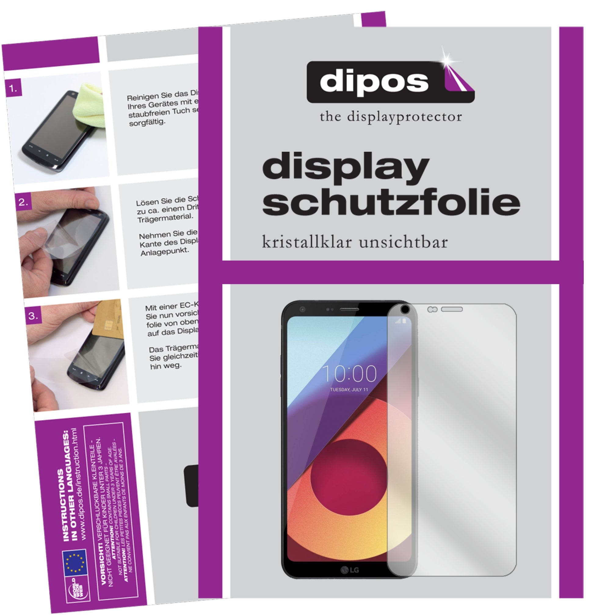 Kristallklare, dünne Schutzfolie: Kratzfest & passgenau für LG-Q6 Alpha