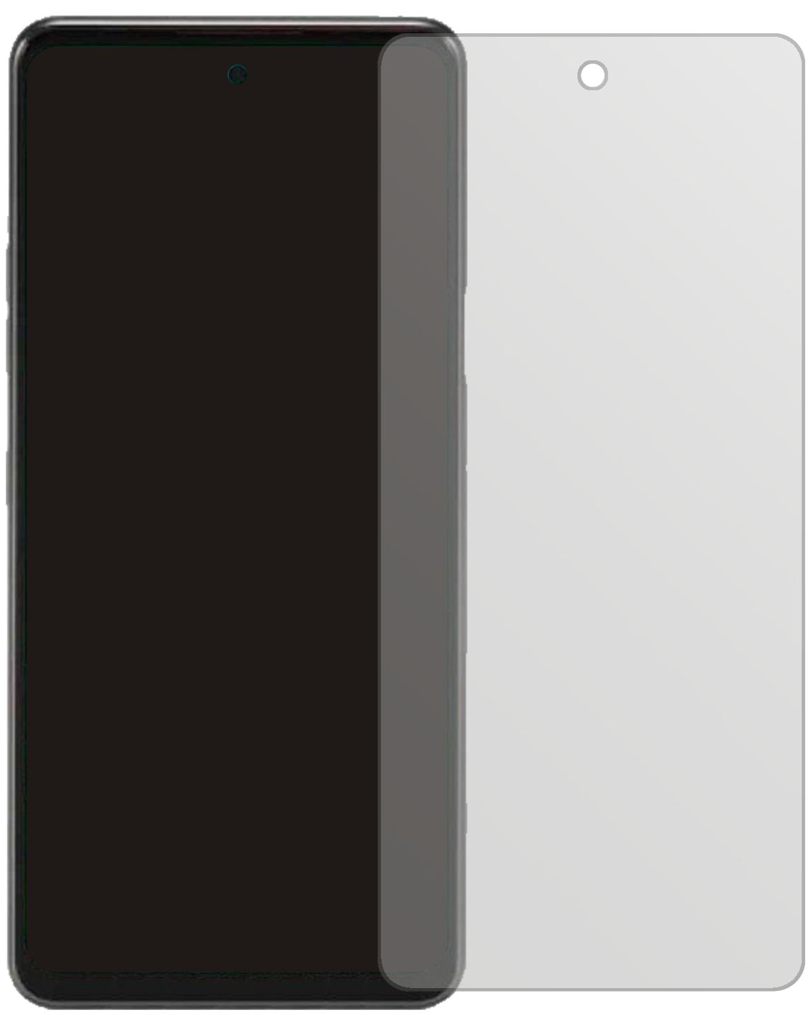 LGQ92 5G mit aufgebrachter dipos Displayschutzfolie, die lästige Fingerabdrücke minimiert