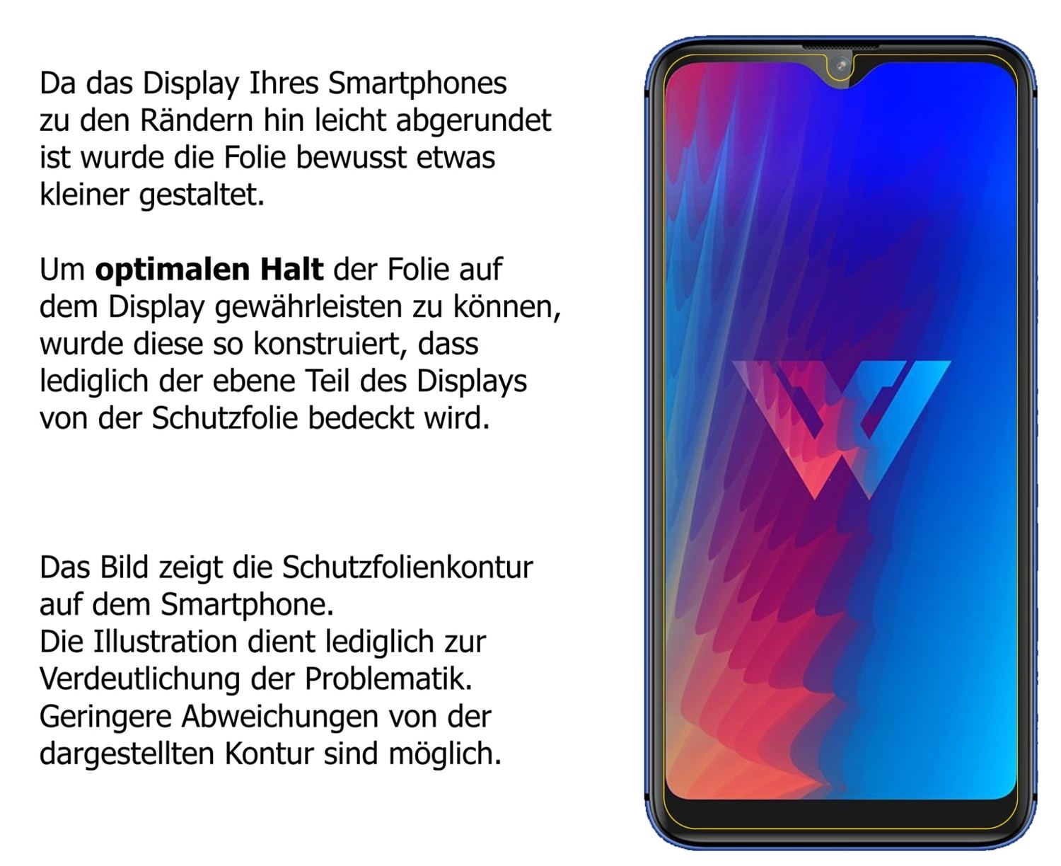 Schutzfolie mit optimaler Passform, zur Verwendung mit Hüllen geeignet