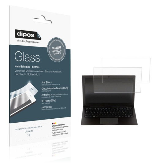 Matte Displayschutzfolie von dipos passend für librem13, 9H kratzfest und blasenfrei montiert