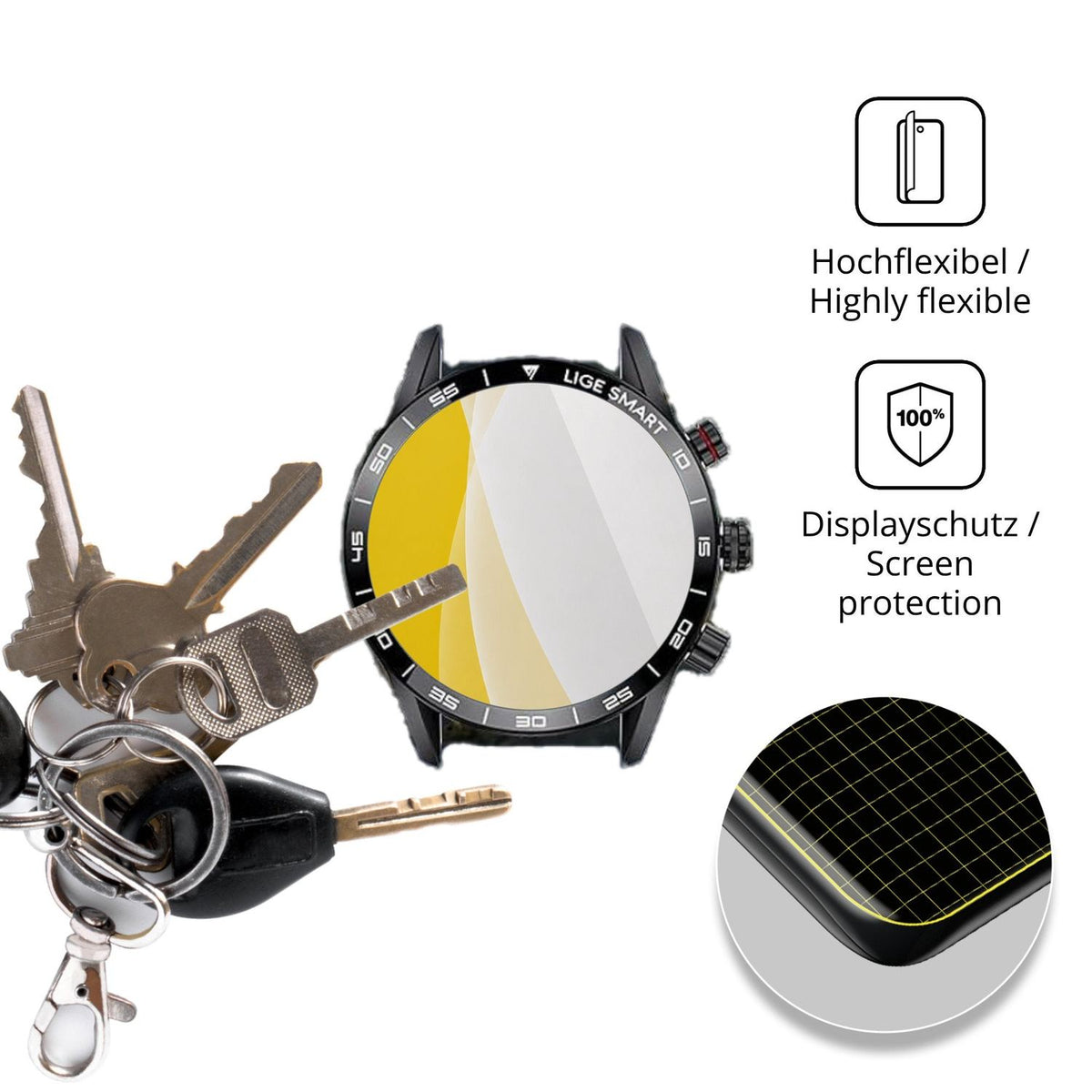 dipos Displayschutz für LIGE ST2-R PRO-XY, transparente Oberfläche, geringe Dicke und perfekte Passform