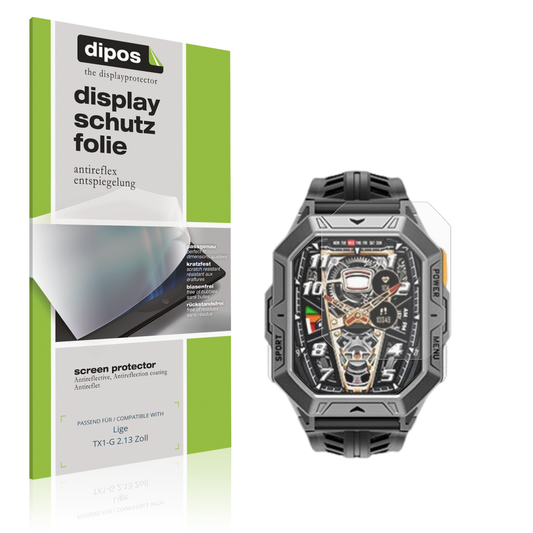 Matte Displayschutzfolie von dipos passend für ligetx1-g 2.13 zoll, präziser Zuschnitt und blasenfrei montiert