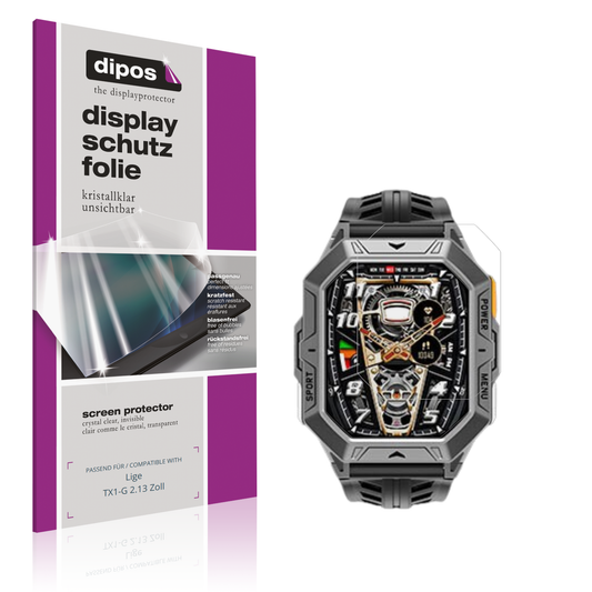 Klare Displayschutzfolie von dipos passend für ligetx1-g 2.13 zoll, präziser Zuschnitt und blasenfrei montiert