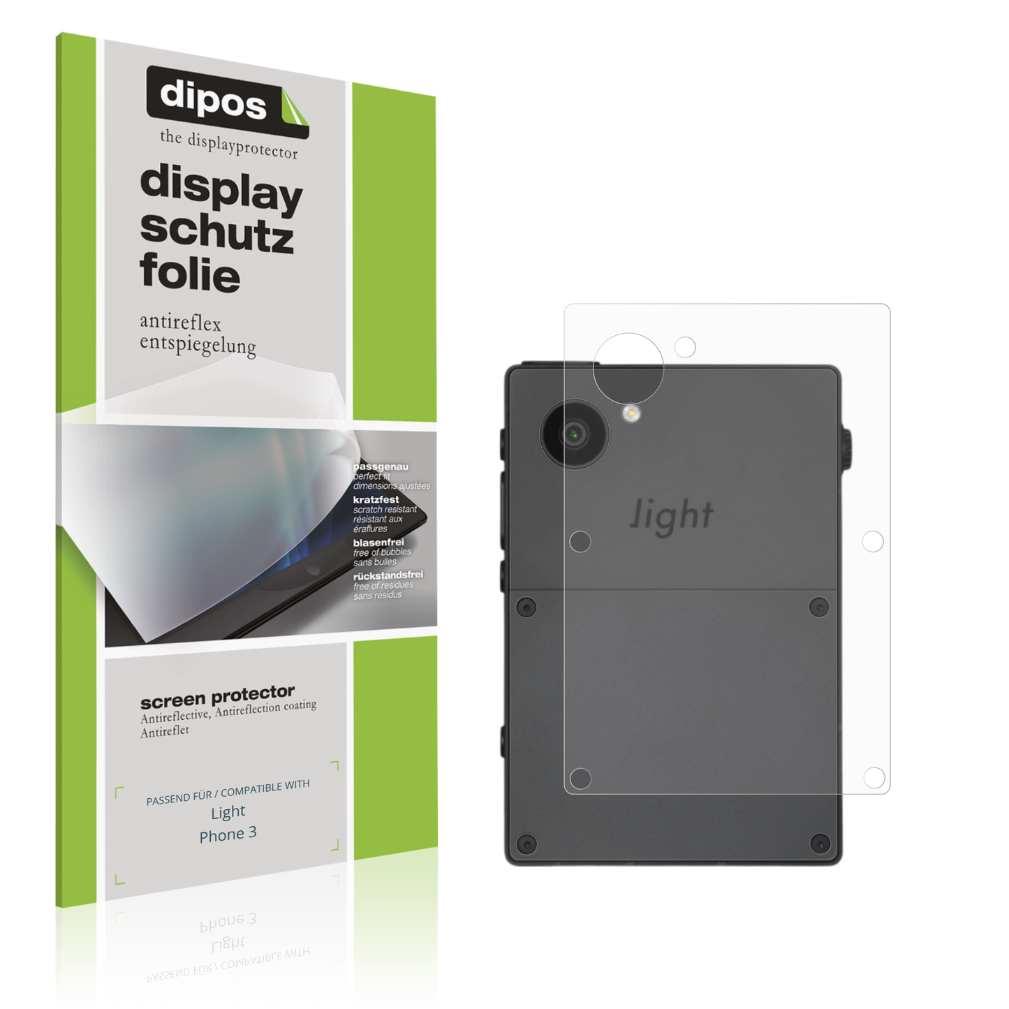 4x Schutzfolie matt für Light Phone 3 Rückseite Display-Schutzfolie
