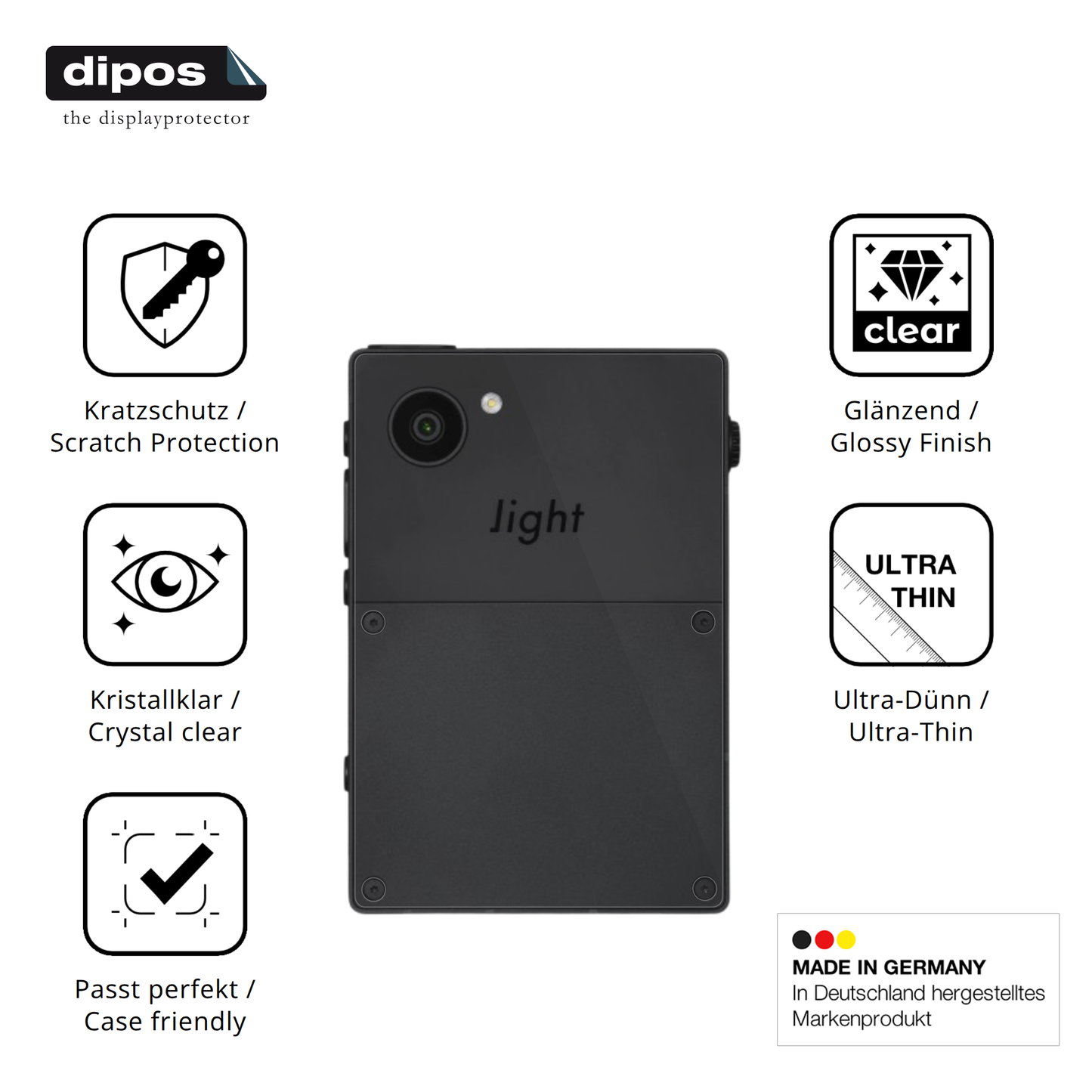 4x Schutzfolie klar für Light Phone 3 Rückseite Display-Schutzfolie
