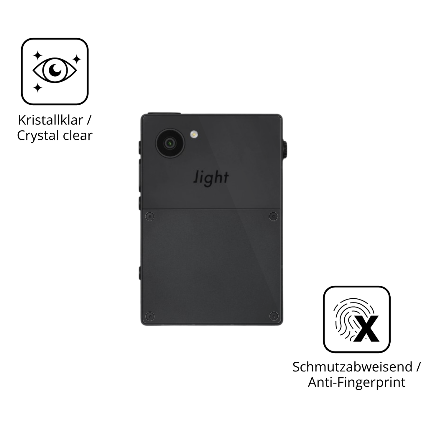 2x 9H Schutzfolie für Light Phone 3 Rückseite Panzerfolie