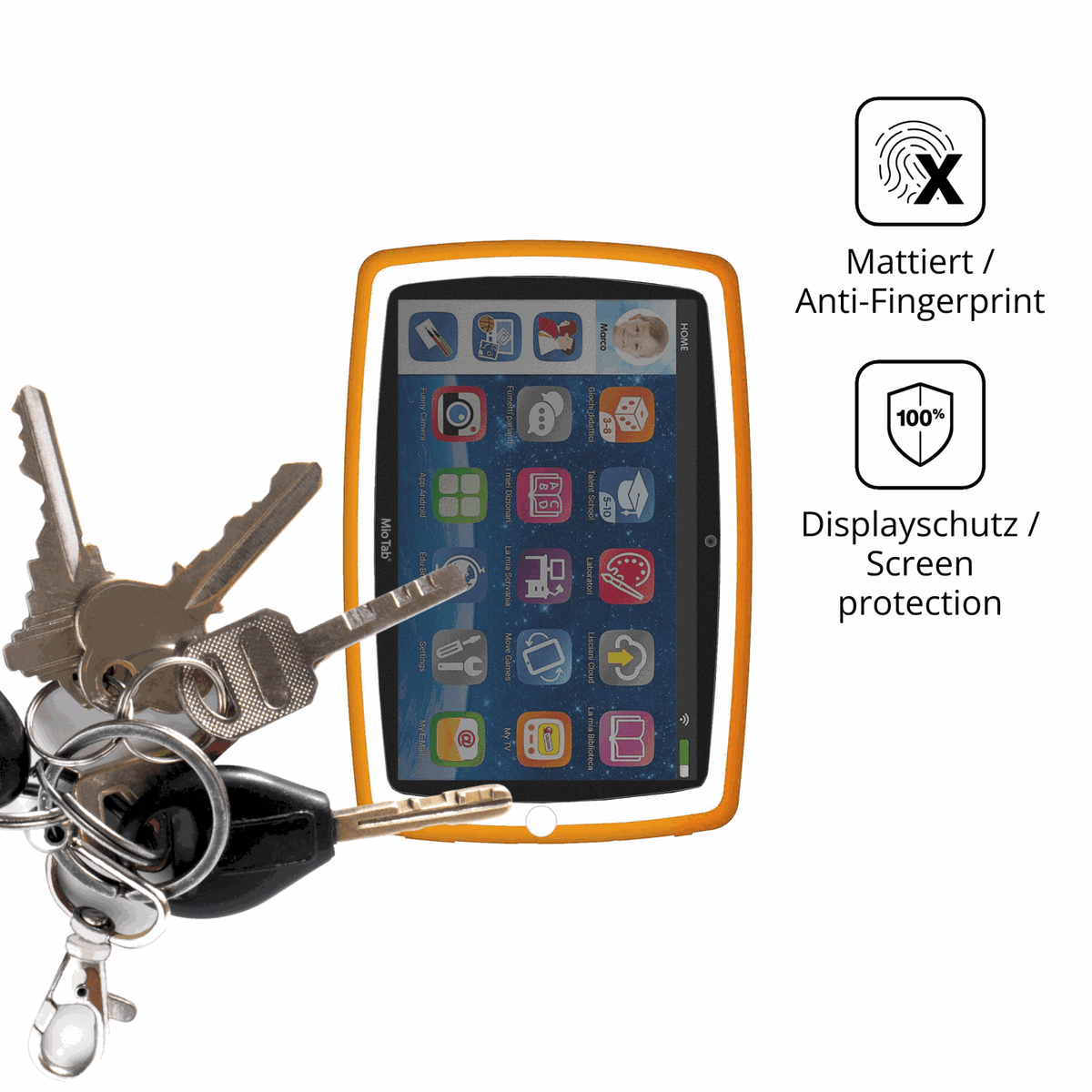 dipos Displayschutz für Lisciani Mio Tab 10 Tutor XL, mattierte Oberfläche, Blickschutzfilter und perfekter Passform