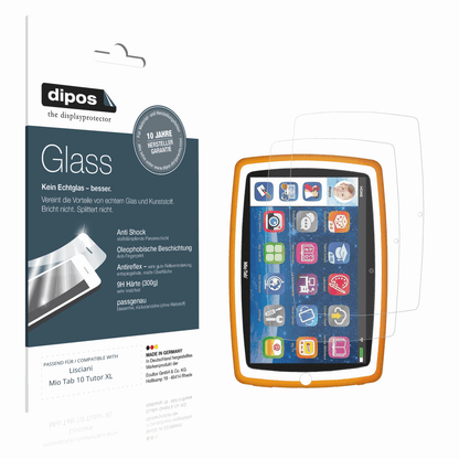 Matte Displayschutzfolie von dipos passend für Lisciani Mio Tab 10 Tutor XL, 9H kratzfest und blasenfrei montiert