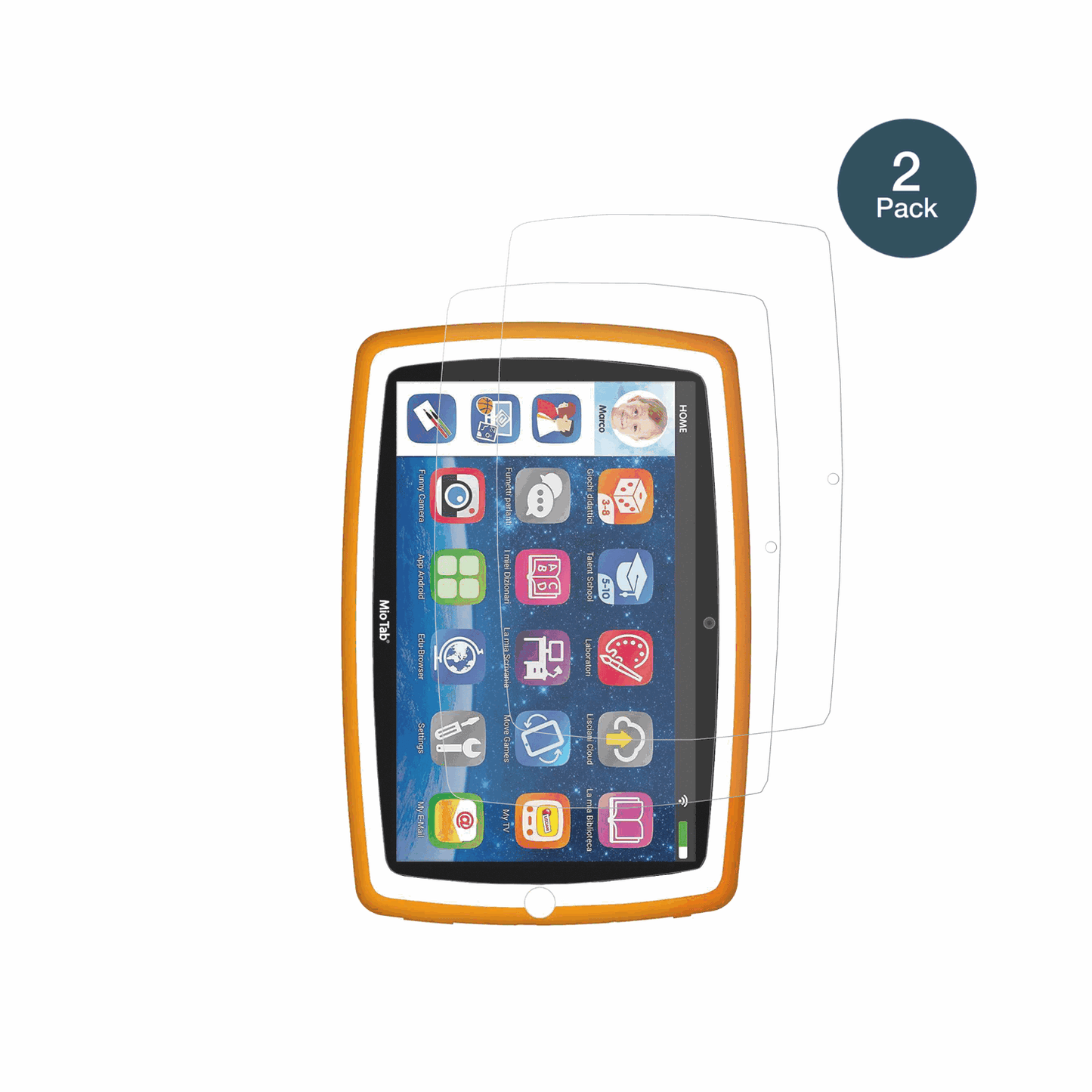 LiscianiMio Tab 10 Tutor XL mit aufgebrachter dipos Panzerfolie, die lästige Fingerabdrücke minimiert