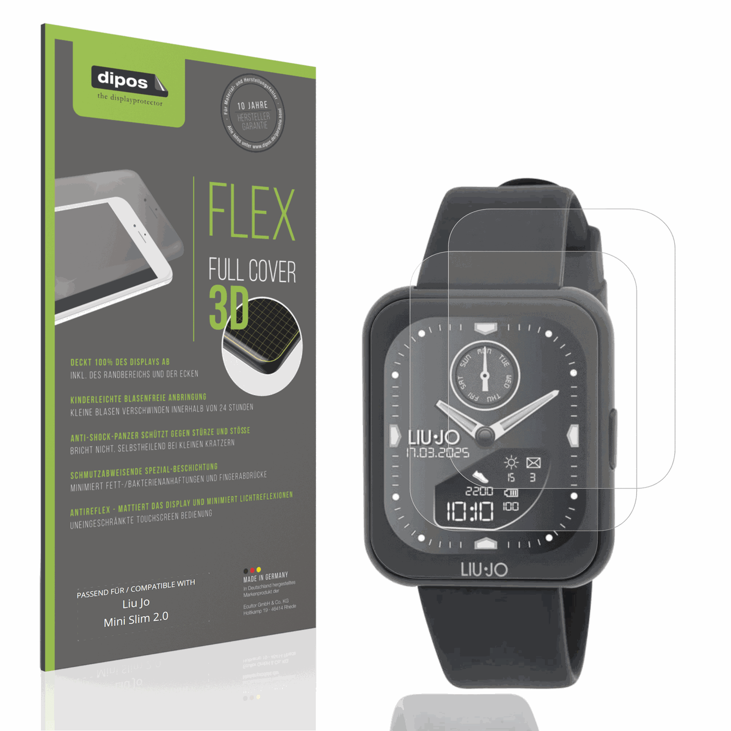 Matte Displayschutzfolie von dipos passend für Liu Jo Mini Slim 2.0, 100% Displayabdeckung und blasenfreie Montage
