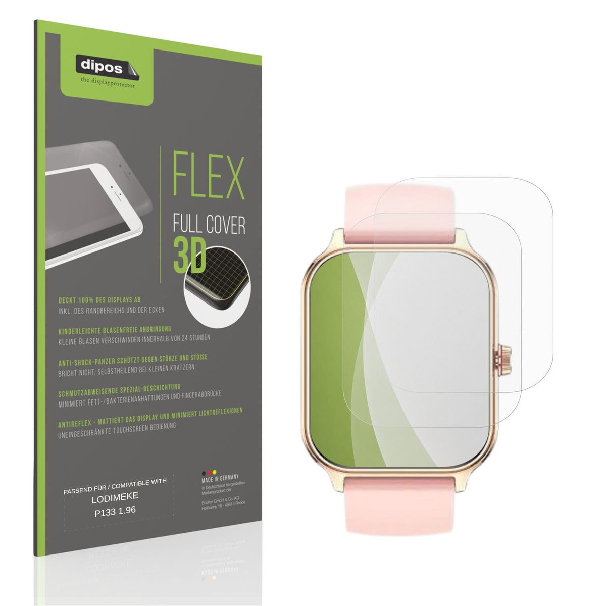 Matte Displayschutzfolie von dipos passend für LODIMEKE P133 1.96, 100% Displayabdeckung und blasenfreie Montage