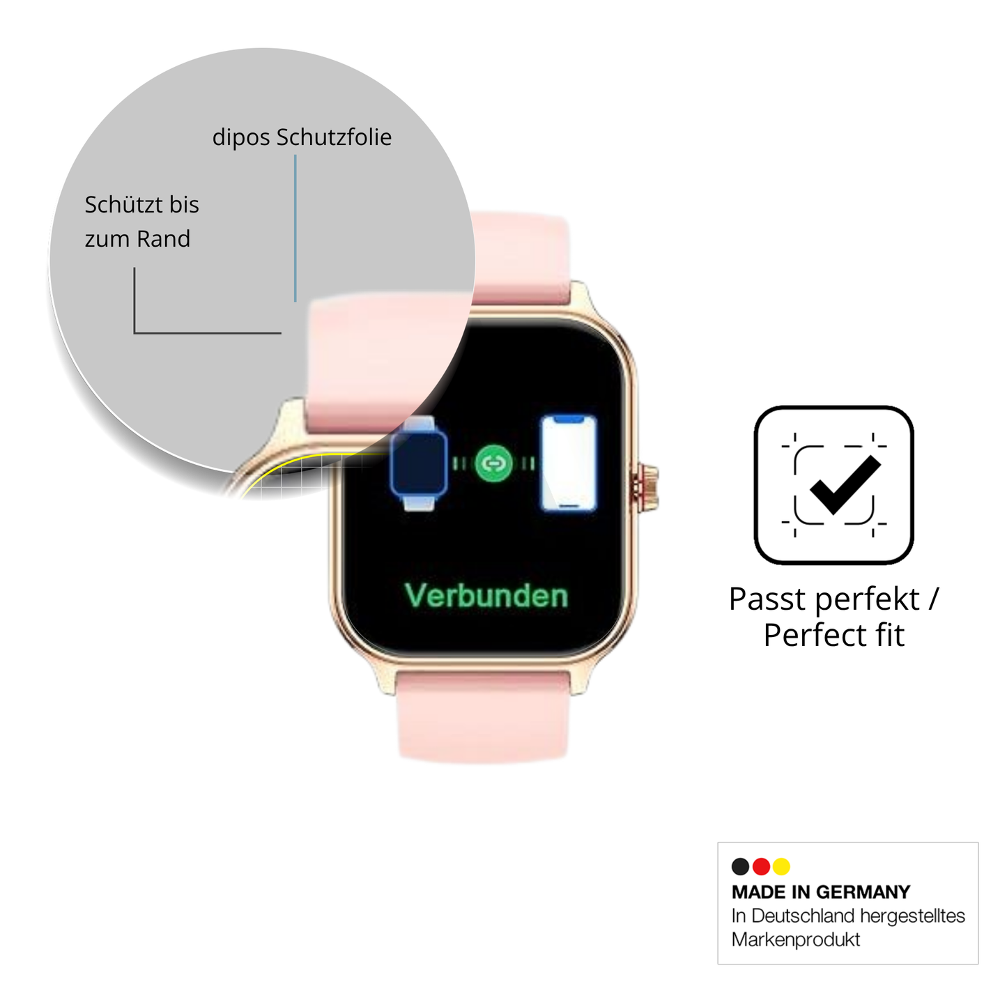 Schutzfolie mit optimaler Passform, zur Verwendung mit Hüllen geeignet