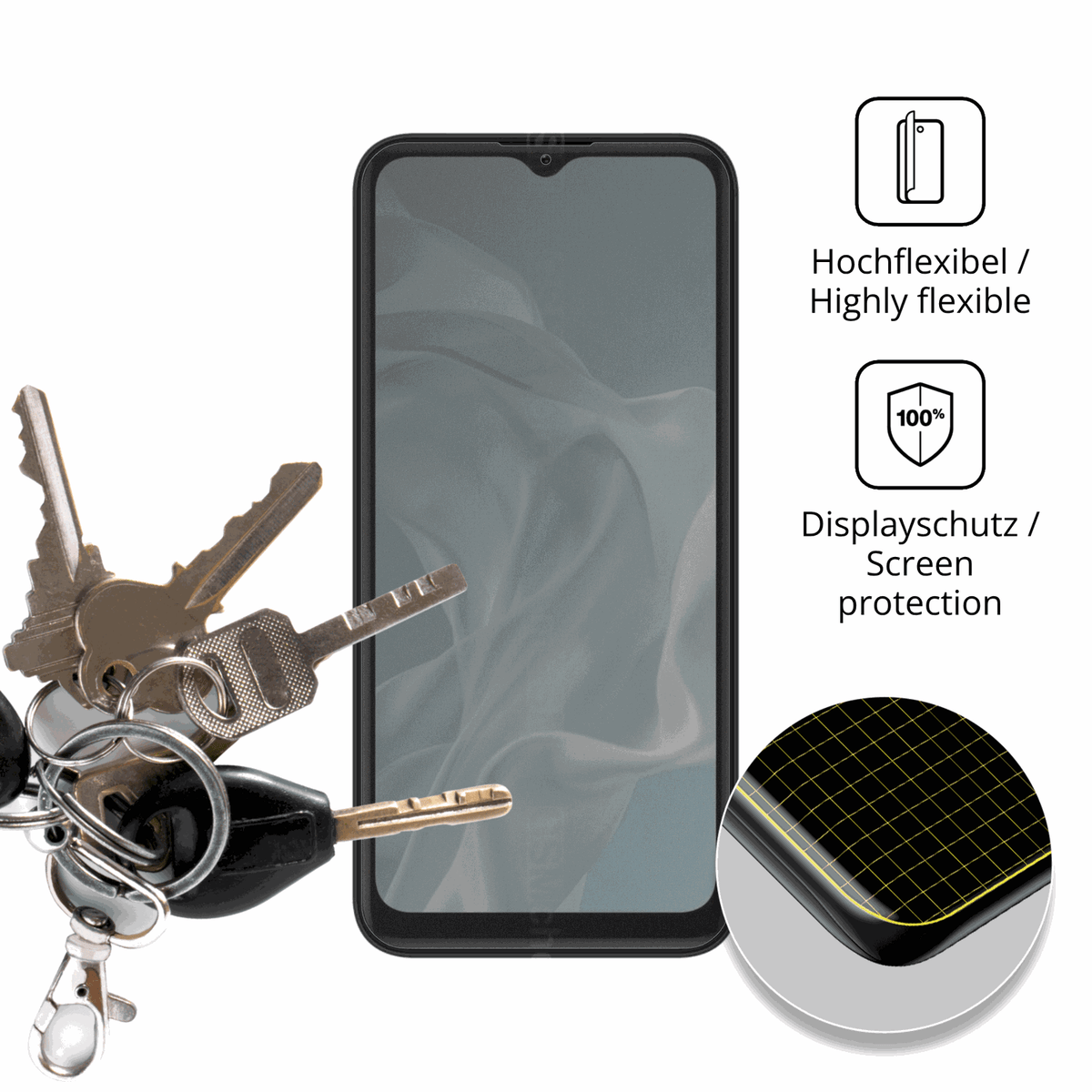 dipos Displayschutz für Logicom Aero, mit Blickschutzfilter und perfekter Passform auch für die Rundungen
