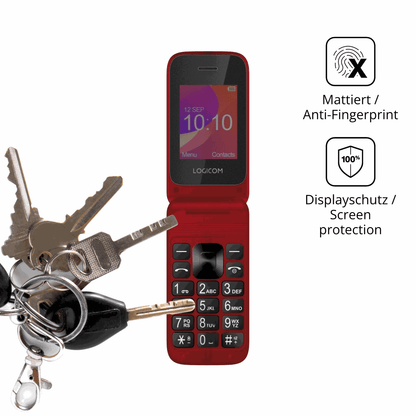dipos Displayschutz für Logicom Fleep 190, mattierte Oberfläche, Blickschutzfilter und perfekter Passform
