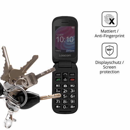 dipos Displayschutz für Logicom Fleep XL, mattierte Oberfläche, Blickschutzfilter und perfekter Passform