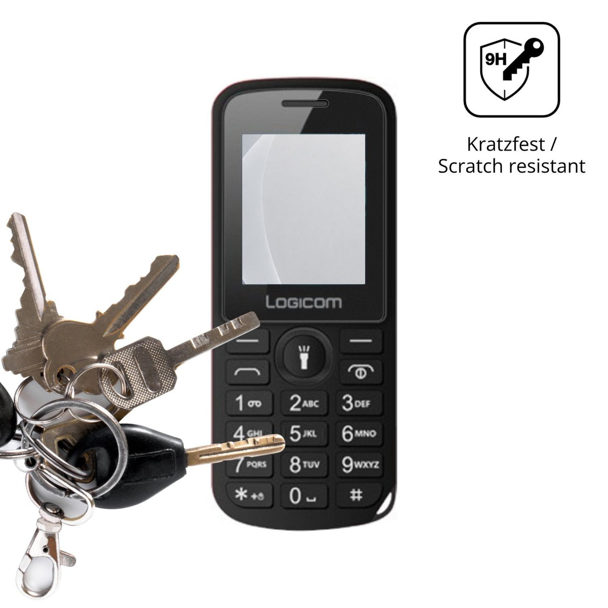 dipos Displayschutz für Logicom L-195, mattierte Oberfläche, robuste Festigkeit und perfekte Passform