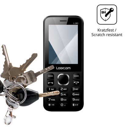 dipos Displayschutz für Logicom L-241, transparente Oberfläche, perfekte Passform auch für die Rundungen