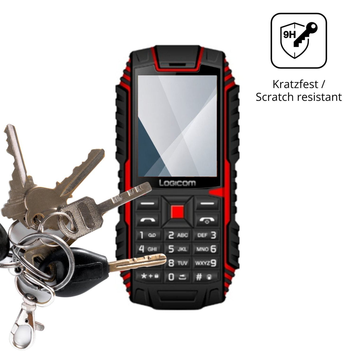 dipos Displayschutz für Logicom L-Xtrem 20, transparente Oberfläche, perfekte Passform auch für die Rundungen
