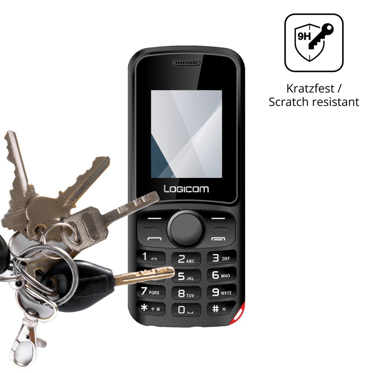 dipos Displayschutz für Logicom Le Power 170, transparente Oberfläche, perfekte Passform auch für die Rundungen