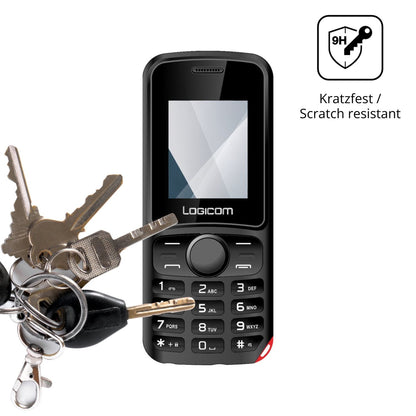 dipos Displayschutz für Logicom Le Power 170, transparente Oberfläche, perfekte Passform auch für die Rundungen