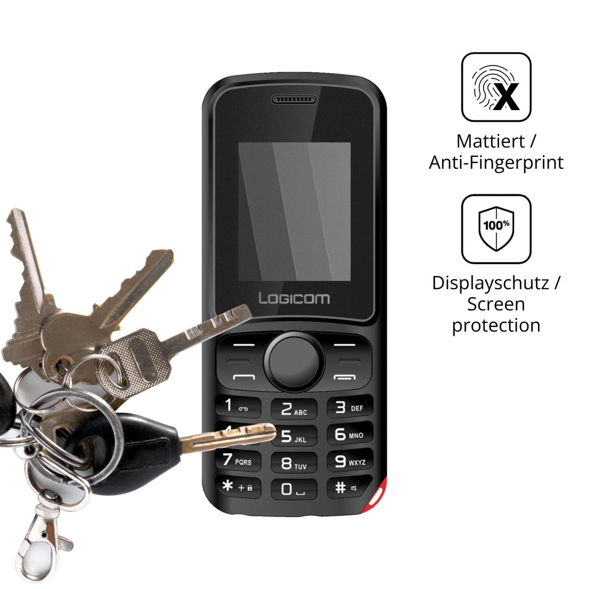 dipos Displayschutz für Logicom Le Power 170, mattierte Oberfläche, Blickschutzfilter und perfekter Passform