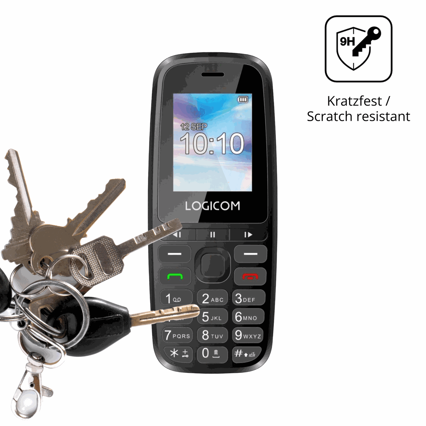 dipos Displayschutz für Logicom P197e, transparente Oberfläche, perfekte Passform auch für die Rundungen