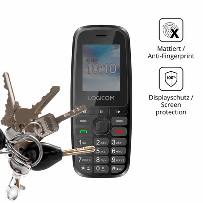 dipos Displayschutz für Logicom P197e, mattierte Oberfläche, Blickschutzfilter und perfekter Passform